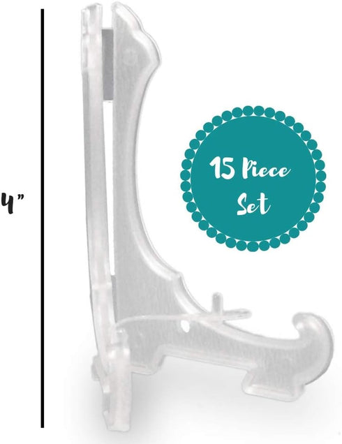 Clear Frosted Locking Bar Easels 4 Inch High Pack of 15 easels...