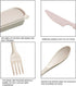 M&F 4 Pack Portable Utensils Set with Case, Wheat Straw Cutlery Set, Reusable Flatware Set Travel, Fork Spoon Cutter for Kids Adults Outdoor Offic...