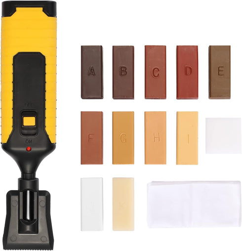Wood Floor Furniture Scratch Repair Kit of 11 Colors Wax, Leepesx Laminate Repairing Kit with Melting Tool for Cracked Stone Crack Chip Ceramic Fl...