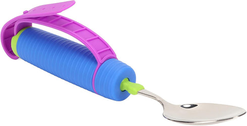 Elderly Eating Spoon, Elderly Auxiliary Spoon 360° Flexible Rotation Head Practical Disabled Eating Aid Spoon Swivel Spoon Handicap Tableware Adap...