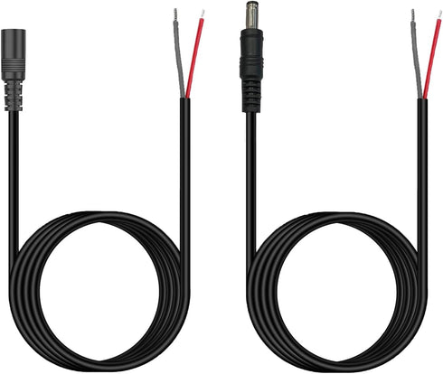 4FT DC 5.5MM x 2.1MM Male and Female Plug to Bare Wire Open End Power Wire Supply Repair Cable,Barrel Connector for CCTV Camera,DVR,LED Strip Ligh...