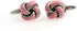 Knot Pink Bands Pair Cufflinks in a Presentation Gift Box & Polishing Cloth...