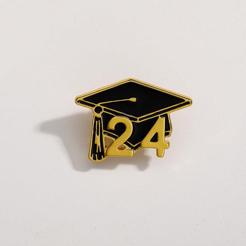 2024 Graduation Cap Enamel Pin Decorations Brooch Lapel Apparelpin Black and Gold Graduation for Studant Women Men College High School Congrats Gr...