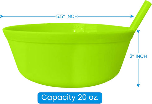 Cereal Bowls with Straws for Kids Bowls with Straw for Cereal Childrens Bowls with Straw Built in for Kids Plastic Straw Bowls for Toddlers Dishwa...