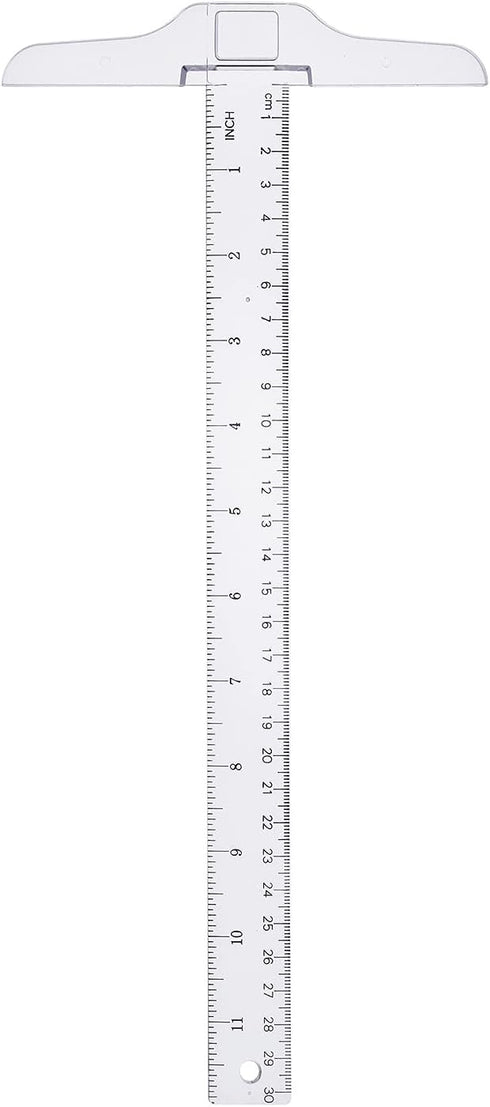 Junior T-Square Plastic Transparent T-Ruler 30cm/ 12 Inch for Drafting & Art Framing 1pc...
