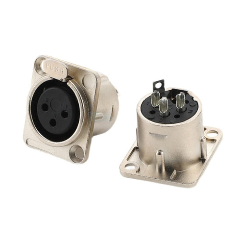 XLR Female Jack 3 Pin Panel Mount Jacks, XLR Female Socket Audio Speaker Microphone Connector 8Pcs,Silver Metal Housing...