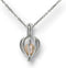 Pearlina Cultured Pearl in Oyster Necklace Set Silver-tone Heart Cage Locket w/Stainless Steel Chain,18"...