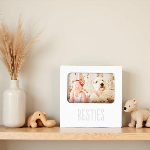 Kate & Milo Besties Keepsake Photo Frame, Best Friends Keepsake Baby and Pet Frame, Gender-Neutral Nursery Décor, Baby Accessory for New and Expec...