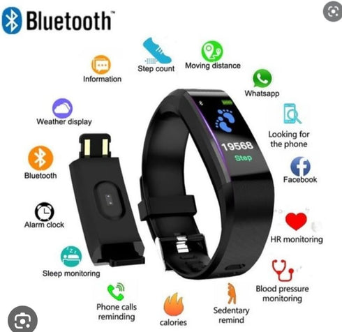 Smart Watch Wristband Bracelet,Pedometer, Fitness Sports,Waterproof, Android, Inteligente,Blue Tooth...