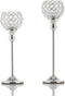 VINCIGANT Silver Crystal Votive Candle Holders Set of 2 for Table Centerpieces, Wedding Dinning Room Table Tealight Candle Stand,Christmas Housewa...