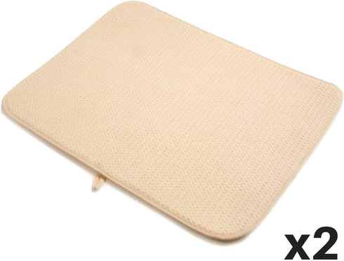 2 X Norpro 16" X 18" Durable Microfiber Dish Drying Mat Cream 359E...