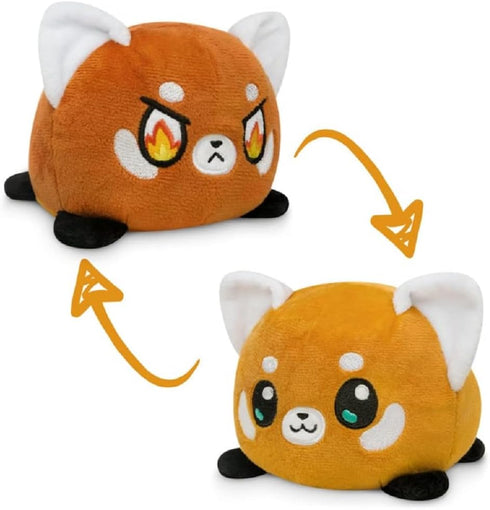 TeeTurtle - The Original Reversible Red Panda Plushie - Orange - Cute Sensory Fidget Stuffed Animals That Show Your Mood 3.5 inch...