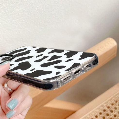 Abbery Designed for iPhone 13 Mini Case Cow Print, Clear with Design Cow Pattern Cute Durable Silicone TPU Sturdy Shockproof Protective Woman Girl...