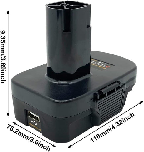 USB Battery Adapter for Craftsman C3 19.2 Volt Lithium Cordless Power Tools, Convert Black and Decker/Stanley/Porter Cable 20V Lithium Battery to ...