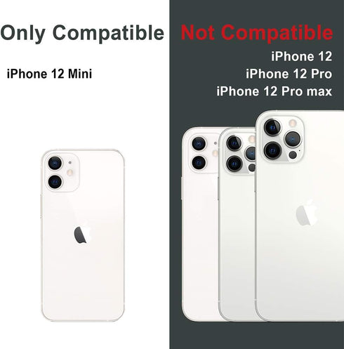 TORU MX Slim for iPhone 12 Mini Magnetic Case, Compatible with Magsafe, Hybrid Transparent HD Clear Case with Detachable Wrist Strap, Scratch Resi...