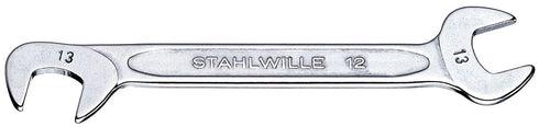 Stahlwille 40060808 12 Small Double Open-Ended Wrench Electric, Size 8mm, 15 Degree & 75 Degree Jaw Position, Chrome Alloy Steel & Chrome Plated, ...