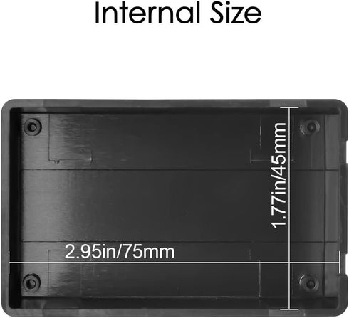 LeMotech Project Box 10 Pieces ABS Plastic Electrical Project Case Small Junction Box for Electronics Black 3.15 x 1.97 x 1.02 inch (80 x 50x 26 m...