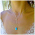 Boho Turquoise Y Necklace Silver Circle Teardrop Necklace Choker Blue Gemstone Lariat Necklace Vintage Gem Drop Necklace Jewelry for Women and Gir...