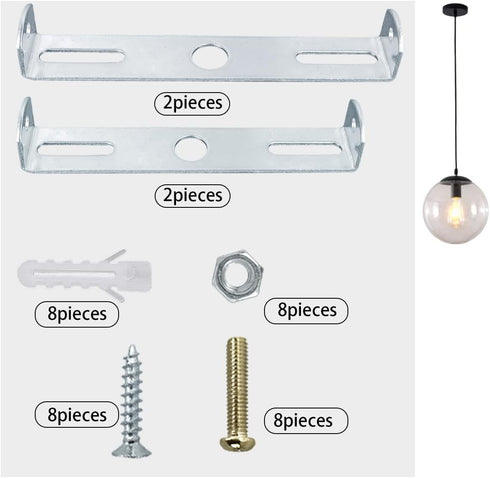 4Pieces Light Fixture Mounting Bracket for Ceiling Pendant Light Crossbar Kit Sconce Mounting Plate with Screws...