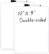 Small Dry Erase Board, 12” x 9” Mini Whiteboard with Black Dry Erase Markers, Small White Board Sets for Kids Students Teachers Artists, Set of 2(...