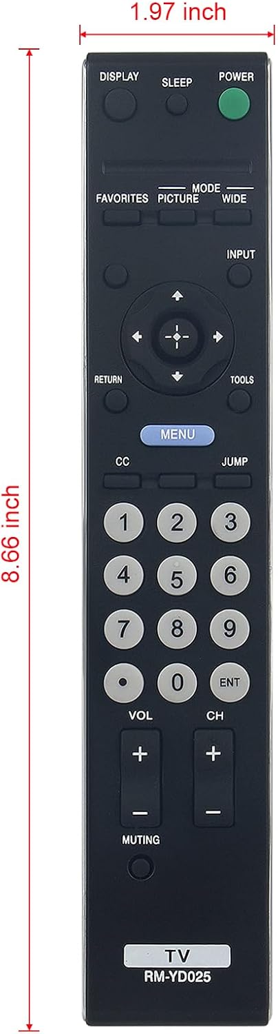 RM-YD025 Replaced Remote fit for Sony TV KDL-46S4100 KDL-40S4100 KDL-52S4100 KDL-22L4000 KDL-40S504 KDL-19M4000 KDL-40S5100 KDL-40SL150 KDL-40V510...