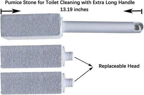 kinla Pumice Stone Toilet Bowl Brush and Toilet Crevice Cleaning Brush Set, Pumice Stone for Cleaning, Toilet Pumice Stone with Handle, Hard Brist...