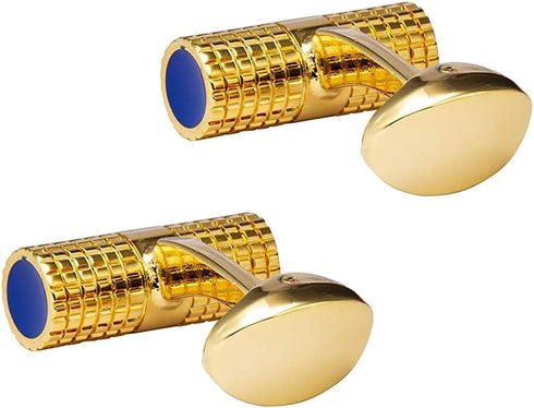 Checkered Cylinder with Blue Tips Cufflinks...