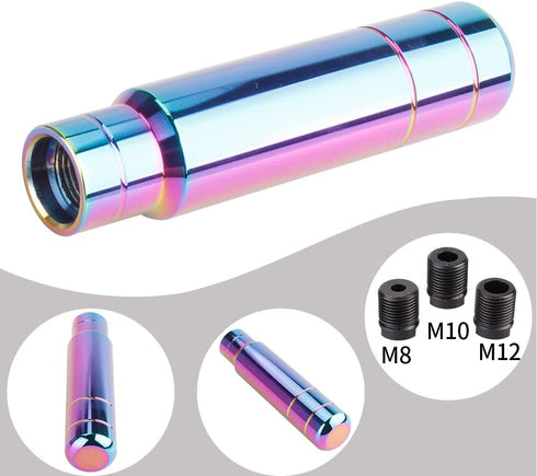 Aluminum Alloy Heavy Weighted Shifter Knob, 5" Auto Gear Shift Knob, Car Gear Lever Stick Shifter Handle,with 3 Threaded Adapters M8 M10 M12,Fit M...