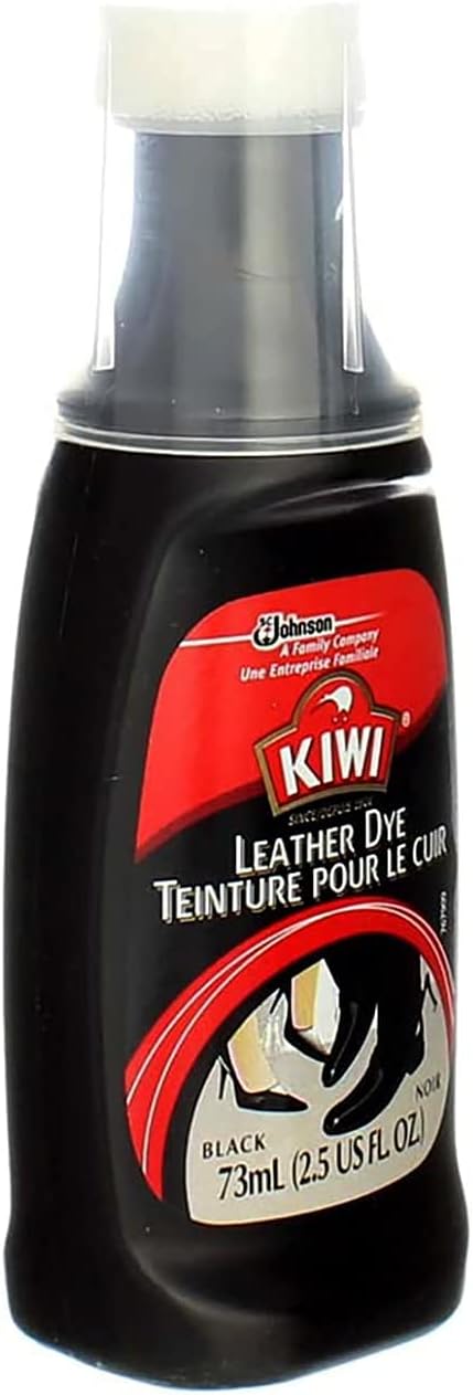 KIWI Leather Dye Restorer | For Shoes, Boots, Furniture, Jacket, Briefcase and More | Black | Includes Sponge Applicator...