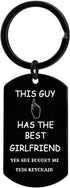 YEEQIN Funny Boyfriend Keychain Gifts for Boyfriend Valentines Birthday Gifts for Him Funny Boyfriend Gift Ideas This Guy Has The Best Girlfriend...