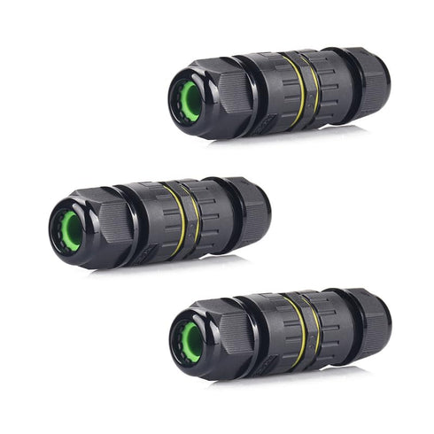 Outdoor Waterproof Connector,IP68 M16 2Way 3Core Electrical Cable Connector for 3.5-7mm Wire Range(AC 400V, 17.5A) Quick Repair Extend Power Cable...
