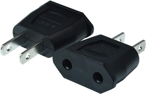 Socket Plug Adapter Europe EU Euro to US Travel Charger AC Power Converter 2PCS(Black)...