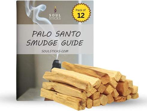 Ancient VEDA Peruvian Palo Santo Sticks 12 Pack with Smudge Guide – High Resin Content, Sweet Scent Holy Wood for Smudging, Meditation, Energy Cle...