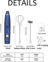Milk Frother Handheld Foam Maker with 2 Stainless Stirring Head 3 Speed Rechargeable Electric Blender Milk Frother Wand Drink Mixer for Cappuccino...