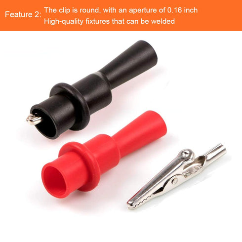 4PCS Silicone Alligator Clips Set, Professional 1000V 10A Alligator Clip Test Kit, Banana Test Lead Probe Clip, Test Extension Suitable Used in La...