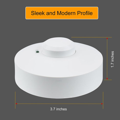 YCA2002 Ceiling Motion Sensor, 5.8 GHz Microwave Motion Detector Light Switch, Rated 800-1200W, Ceiling Mount Motion Detector, 32-ft Range, White...