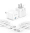 Anker Charger, 2-Pack 20W Fast Charger with Foldable Plug and USB-C to C Cables, for iPhone 15/15 Plus / 15 Pro / 15 Pro Max / 14/13 Series, Samsu...