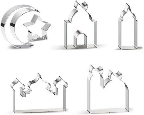 Aprildecember Ramadan Decoration Cookie Cutters Set - 6 Pcs, Eid Fondant Cake Baking Tools, Ramadan Party Decorations...
