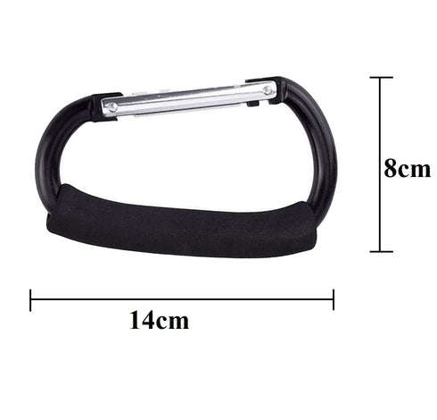 Stroller Hooks by Baby,2 pcs Carabiner Stroller Hook Organizer for Hanging Purses, Diaper Bag, Shopping Bags. Clip Fits Single/Twin Travel Systems...