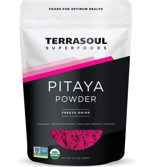 Terrasoul Superfoods Organic Freeze-Dried Pitaya Powder (Dragonfruit), 3.5 Oz - Vibrant Color | Antioxidants | Vitamin C...