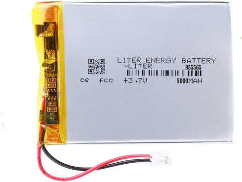3.7V 955565 5000mAh Lithium Polymer ion Battery Rechargeable Polymer Battery Pack with JST 2.0mm Connector...