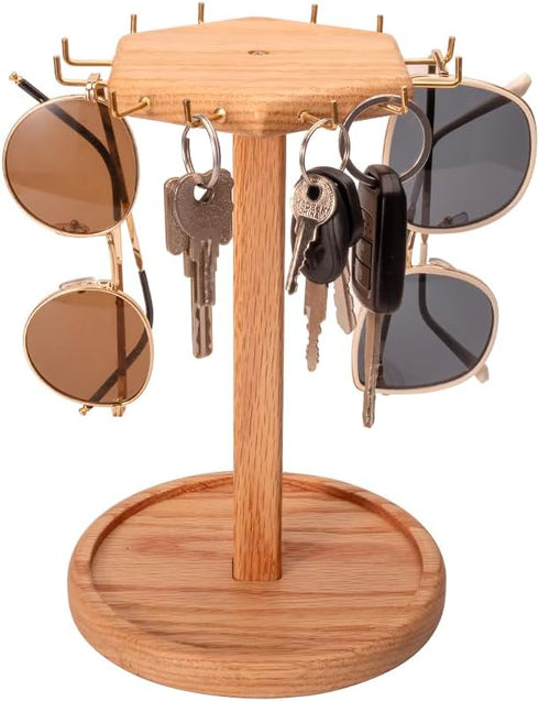 Sunglasses Organizer Wood Eyeglass Holder Stand Multiple Sunglass Display Stand Rack for 12 Pairs Eyeglasses Eyewear Organizer for Table Desk Coun...