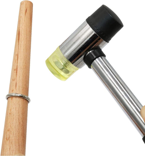 Jewelers Rubber Hammer Mallet with Wood Ring Mandrel Sizer Sizing Adjuster Ring Shaper Repair Tools Jewelry Making Kit...