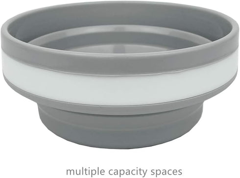 CARTINTS Silicone Collapsible Food Storage Containers with Lids Collapsible Containers Ideal for Travel and Camping, Hiking,32oz/950ml (Grey)...