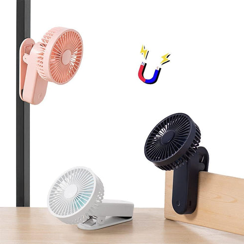 Portable Mini Clip on Fan, 4000mAh Rechargeable USB Battery Operated Stroller Fan with Magnetic - Pink...