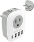 Israel Power Adapter, VINTAR Israel Plug Adapter with 1 USB C,3 USB Ports and 2 American Outlets,6 in 1 Type H Travel Adapter for US to Israel, Je...