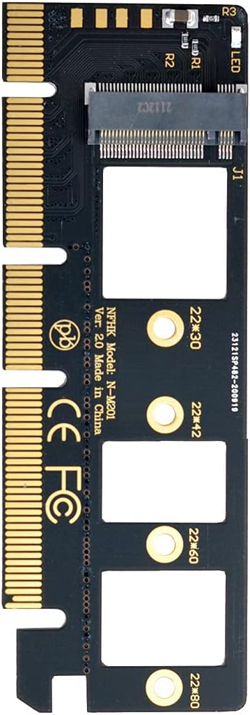 Cablecc NGFF M-Key NVME M.2 SSD to PCI-E Express 3.0 16x X4 Adapter Without Bracket Black...