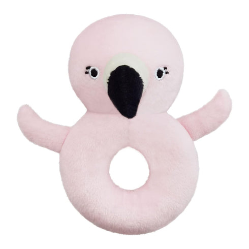 Baby Flamingo Soft Rattle Toy, Flamingo Plush Infant Shaker Rattle Easy-Grasp Stuffed Animal Toy, Birthday Gifts for Babies Toddlers Boys Girls, A...
