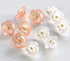 Flower Buttons for Sewing 15/32 inch (11.5mm) Translucent Blouse Button Craft Scrapbooking Pink White Mix Pack of 30pcs...