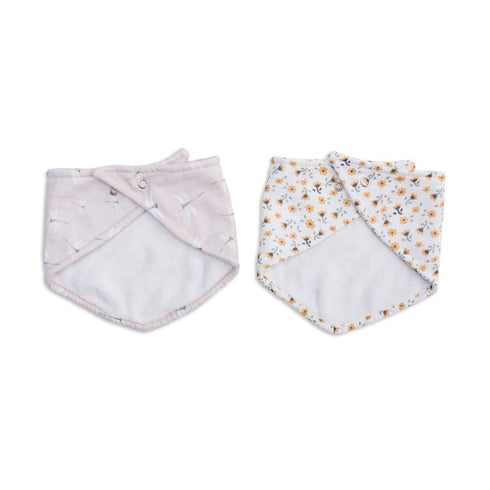lulujo Soft Cotton Baby Bib, 2 Pack, Vintage Floral/Dragonfly...